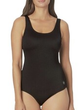 Hurley Ladies Full Coverage One Piece Swimsuit Black UPF 50 Size M Medium NWT