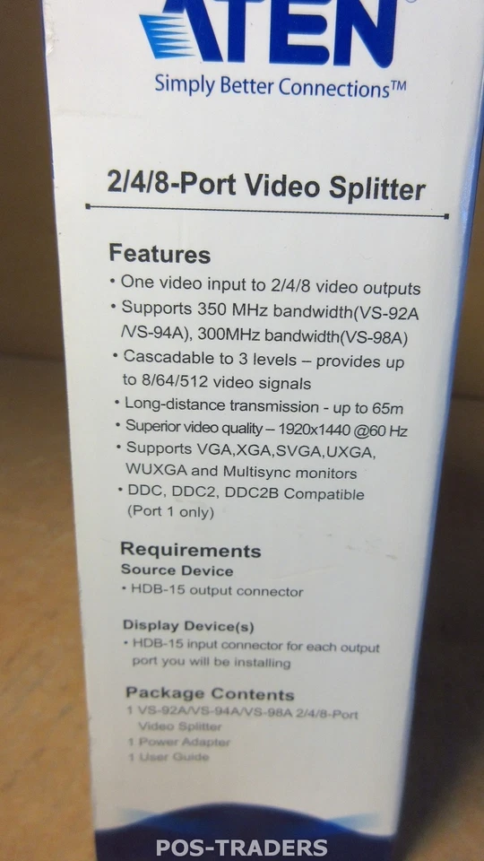 ATEN VS92A-C - 2/4/8-PORT VIDEO SPLITTER 1920 x 1440@60Hz - NEW NEU IN BOX - Bild 3 von 4