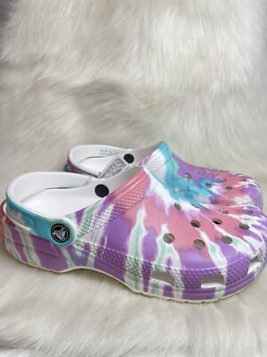 Crocs Classic Tie Dye Unisex Clog (Pink/Purple/Green) Size 6 or 8 #1873 Crocs Classic Tie Dye Unisex Clog (Pink/Purple/Green) Size 6  main image 4