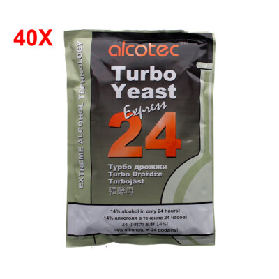 40X Alcotec 24 Hour Turbo Yeast Home Brew Spirits Distiller Yeast 25L Wash