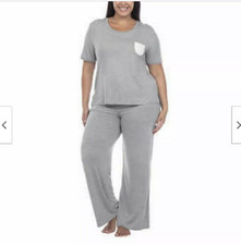 HONEYDEW WOMEN'S 3 PC PANT SHORT TOP LOUNGE PAJAMA SET HEATHER GRAY XL NWT