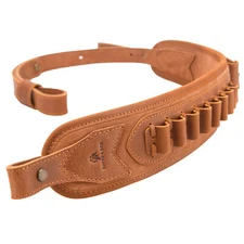 Rifle Padded Leather Sling Shotgun Strap for .308 .22LR .357 12GA Shell Holder