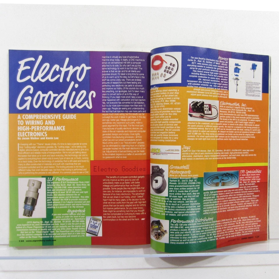 Super Chevy Sep 2001 Car Security, ZL-1 Aluminum, Bolt in power windows, Bow Tie Foto 4 de 4