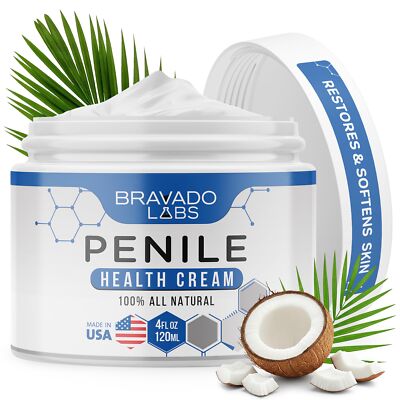 Bravado Labs Premium Penile Health Creme - 100% Natural Cream Lotion for Men'...