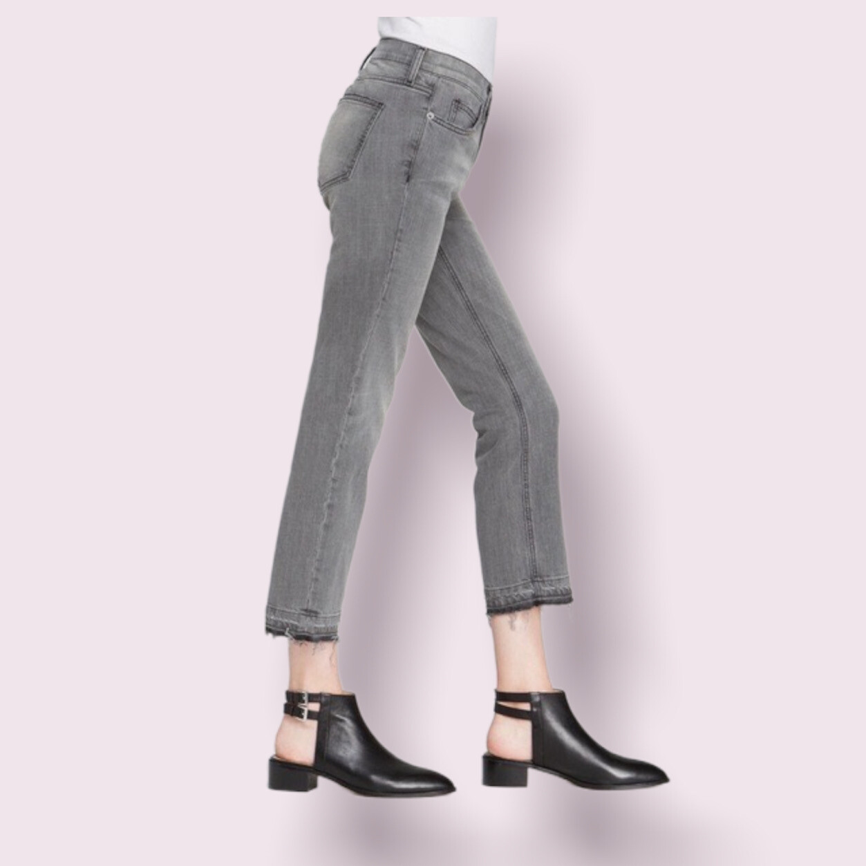 Current/Elliott Cropped Straight Gutter gray jean… - image 2