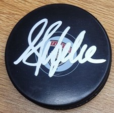 Autographed SYLVAIN LEFEBVRE Florida Panthers Hockey Puck - w / COA