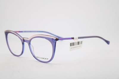 NEW BELLINGER DENMARK LESS-1912 C.618 PURPLE CLEAR AUTHENTIC EYEGLASSES 49-20