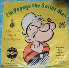 Captain Paul and his Seafaring Band, I'm Popeye the Sailor Man, 45 & pic slv