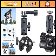 360 Camera Clamp Mount for Bike/Motorcycle Handlebar - GoPro, DJI, Insta360 Com