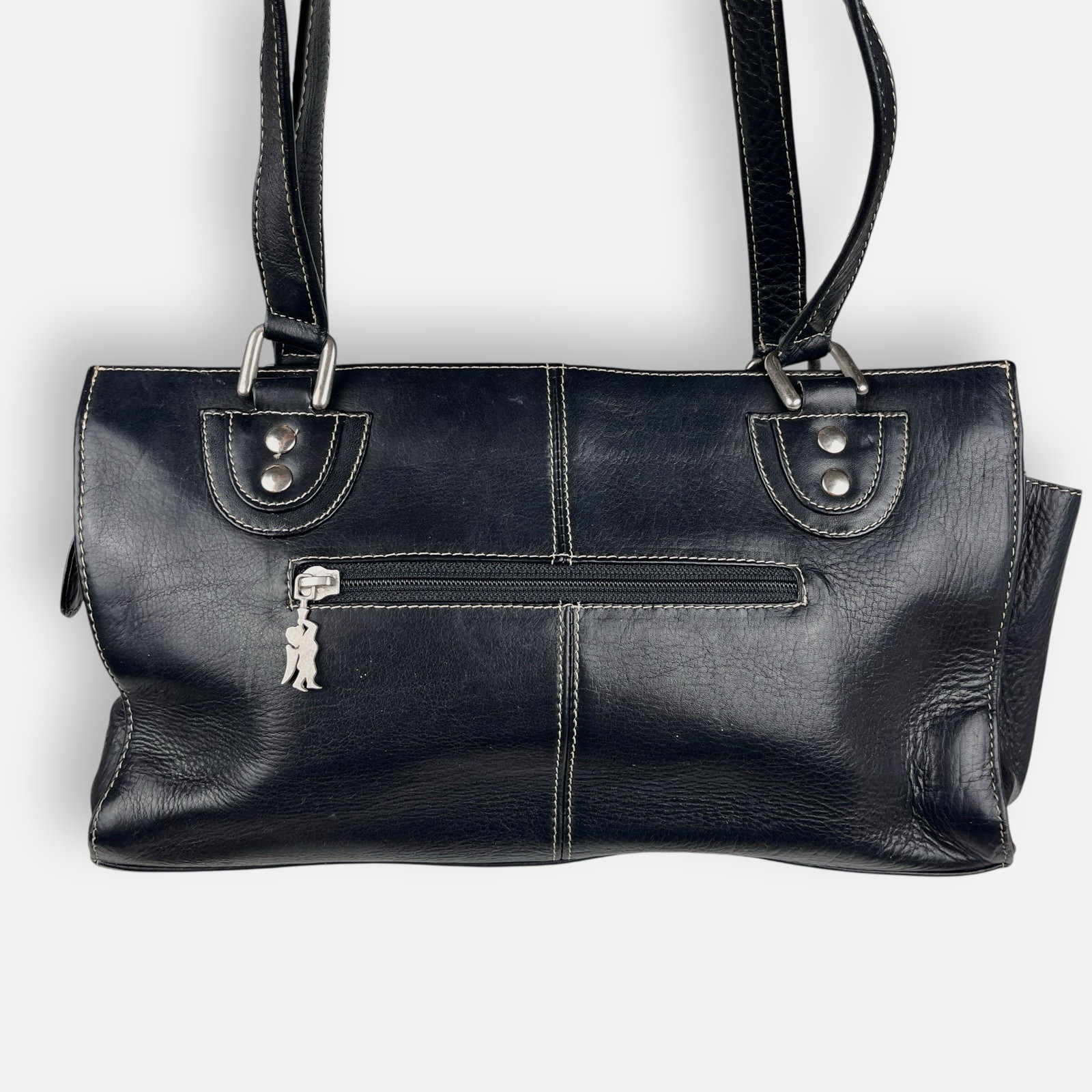 Vintage American Angel Black Leather Shoulder Bag 9107 Purse