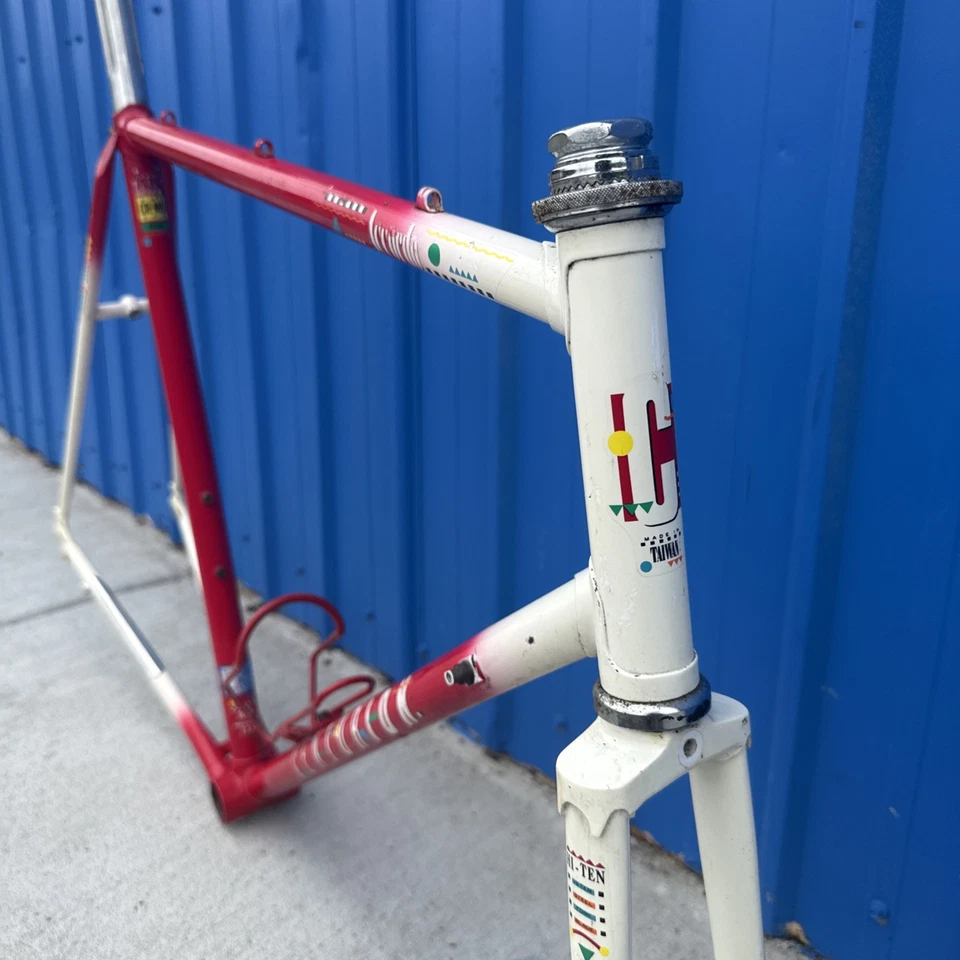 Cuadro y horquilla de bicicleta de carretera Centurion Accordo de colección, acero, 57 cm, 700c, 126 mm rojo Foto 2 de 4