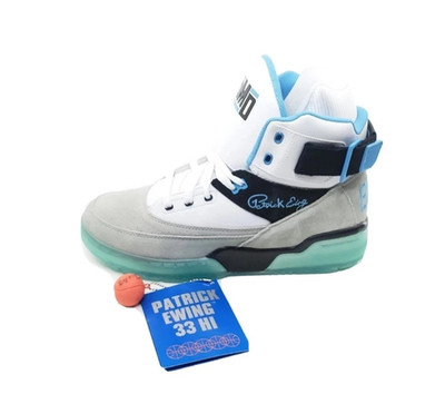 Ewing 33 Hi EPMD Men Basketball Shoes White Blue Suede Size 11.5