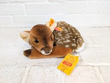 Vintage STEIFF Lorli Rehkitz 10 in Resting Fawn Deer Plush EAN 071171 / 1990s