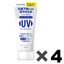 Chifure Sun Veil Cream Sunscreen SPF26 PA  Waterproof 50ml 4Pack Set