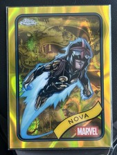 2025 Topps Chrome Marvel Nova Yellow Lava Refractor Card- #23