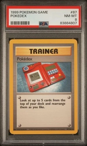 1999 POKEMON GAME #87 POKEDEX PSA 8 NM MINT BASE SET UNLIMITED