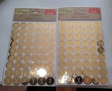 New Crafter's Square Stickers Alphabet or Letters Gold Foil Circle Shaped