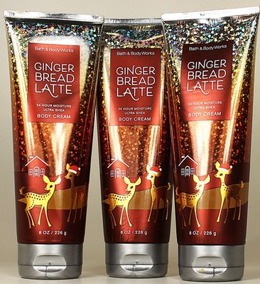 QTY 3 - Bath & Body Works GINGERBREAD LATTE Body Cream Lotion Moisturizer 8oz