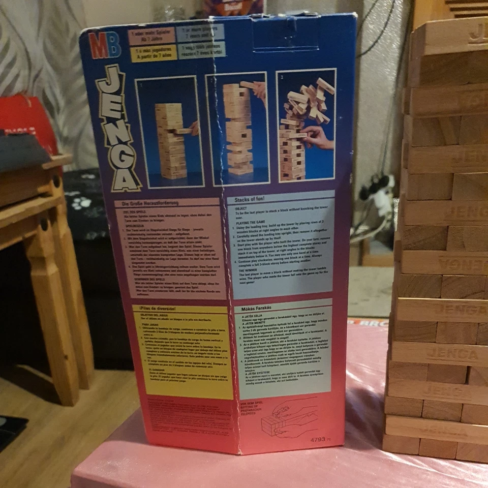 JENGA from 1995 by MB GAMES COMPLETE the wooden Stacking Game  - Image 3 of 3