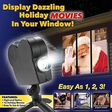 Halloween Window Projector with Stand, Curtain & 12 Scary Pattern Lamp