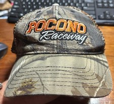 Pocono Raceway Camouflage Realtree Cap Americ...