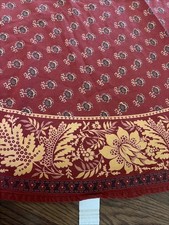 "Mantel rojo floral Provenza rural francés Williams Sonoma 70"" redondo vintage"