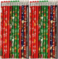 Christmas , 48Pcs Wooden Pencil with Eraser Christmas Colorful Pencils Nove