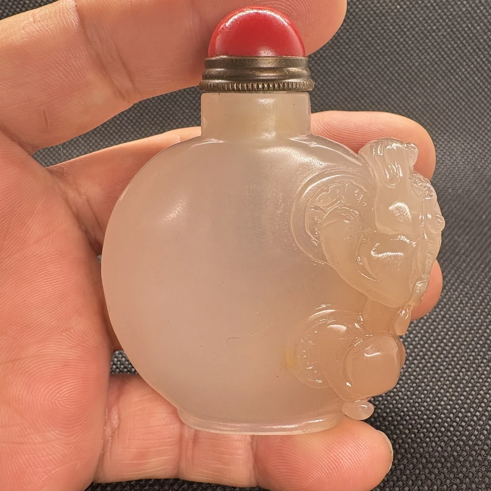 100 % China, jade exquisito, talla manual pura, jade hetiano de jadeíta, botella de tabaco Foto 2 de 4