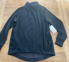 Athleta Black Solid LARGE Cozy Karm Twist Neck Sweatshirt Soft Tunic NWT