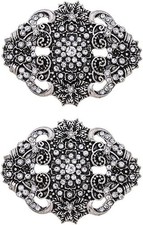 2 Pcs Decorative Vingate Retro Shoe Clips Rhinestone for Women Pumps Flats Shoes