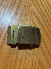 Vintage Solid Brass Buckle Military Style Up To 1.25  Belt
