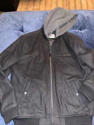 Levi s Jacket Mens Medium M Black & Gray Hooded Softshell Work Coat