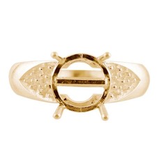 Semi Mount Causal Ring 9MM Round Shape Faceted Cut 925 Sterling Silver Ring