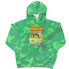 Scooby Doo The Mystery Machine Tie Dye Hoodie Green Graphic Sweatshirt Mens M