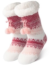 Zpophue Fuzzy Slipper Socks with Non-Slip Grippers for Women Men - Valentine...