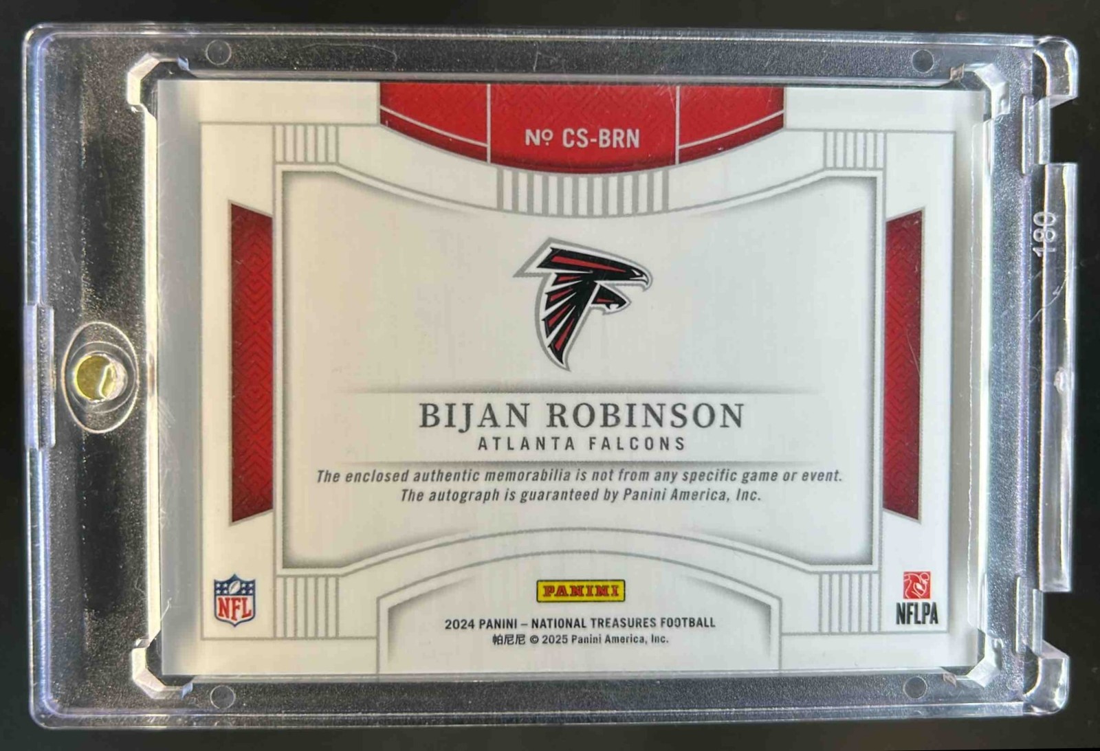 2024 National Treasures Bijan Robinson Colossal Signature Jersey Auto #/49 view 2