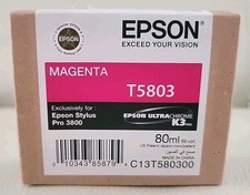 NIB 2019 Genuine EPSON T5803 MAGENTA T580300 Ink Cartridge Stylus Pro 3800/3880