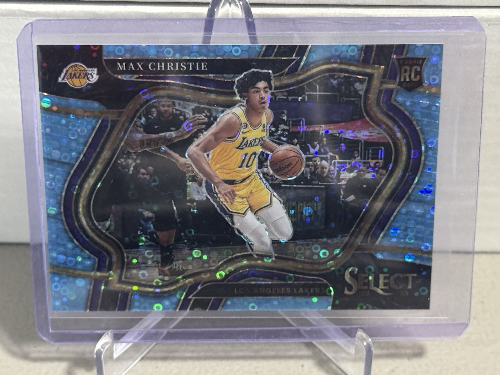 Max Christie 2022 Select Rookie RC #293 Courtside Light Blue Disco 50/99 Lakers