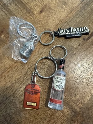 Four Keychains - Alcohol Related - Jack Daniels SoCo Woodford Appleton