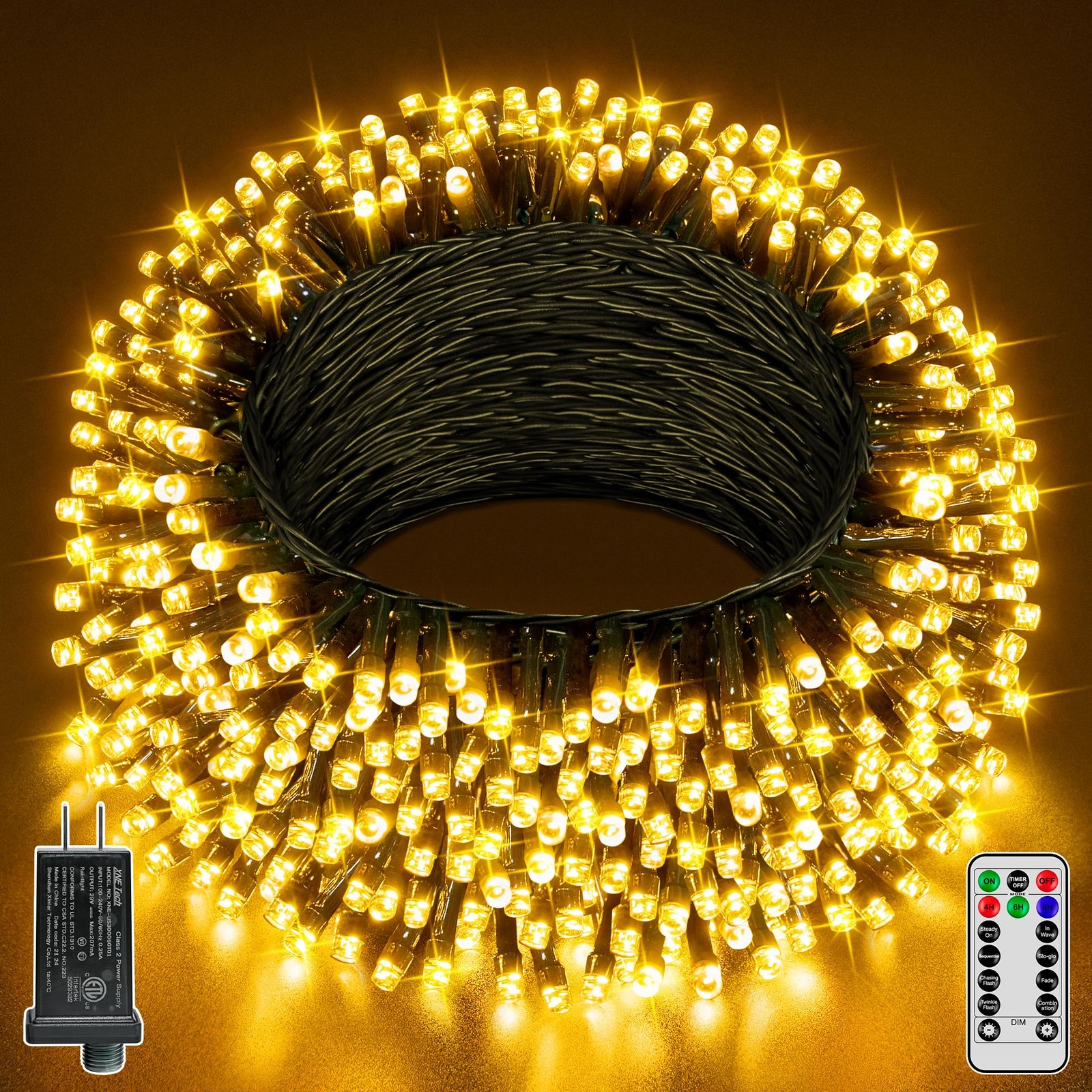 Best Christmas Lights 66FT 200 LED Tree Light with 8 Lighting Modes, Outdoor
