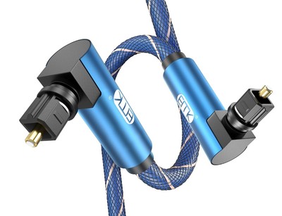 90 Degree to 90 Degree Optical Audio Cable, 360 Degree Swivel Adjustable Righ...