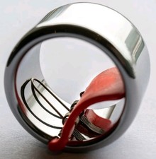 Black Mountain Slide Guitar Rings - Made From Tungsten Steel. Red Small Size
