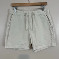 Todd Snyder 5” Cream White Chino Cotton Tencel Drawstring Shorts Mens M Read