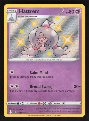 English NM Hattrem SV055/SV122 SHFSV Holofoil Pokemon Shining Fates: Shiny Vault
