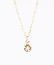 agete K10 Diamond 2 Piece Necklace 0.02ct