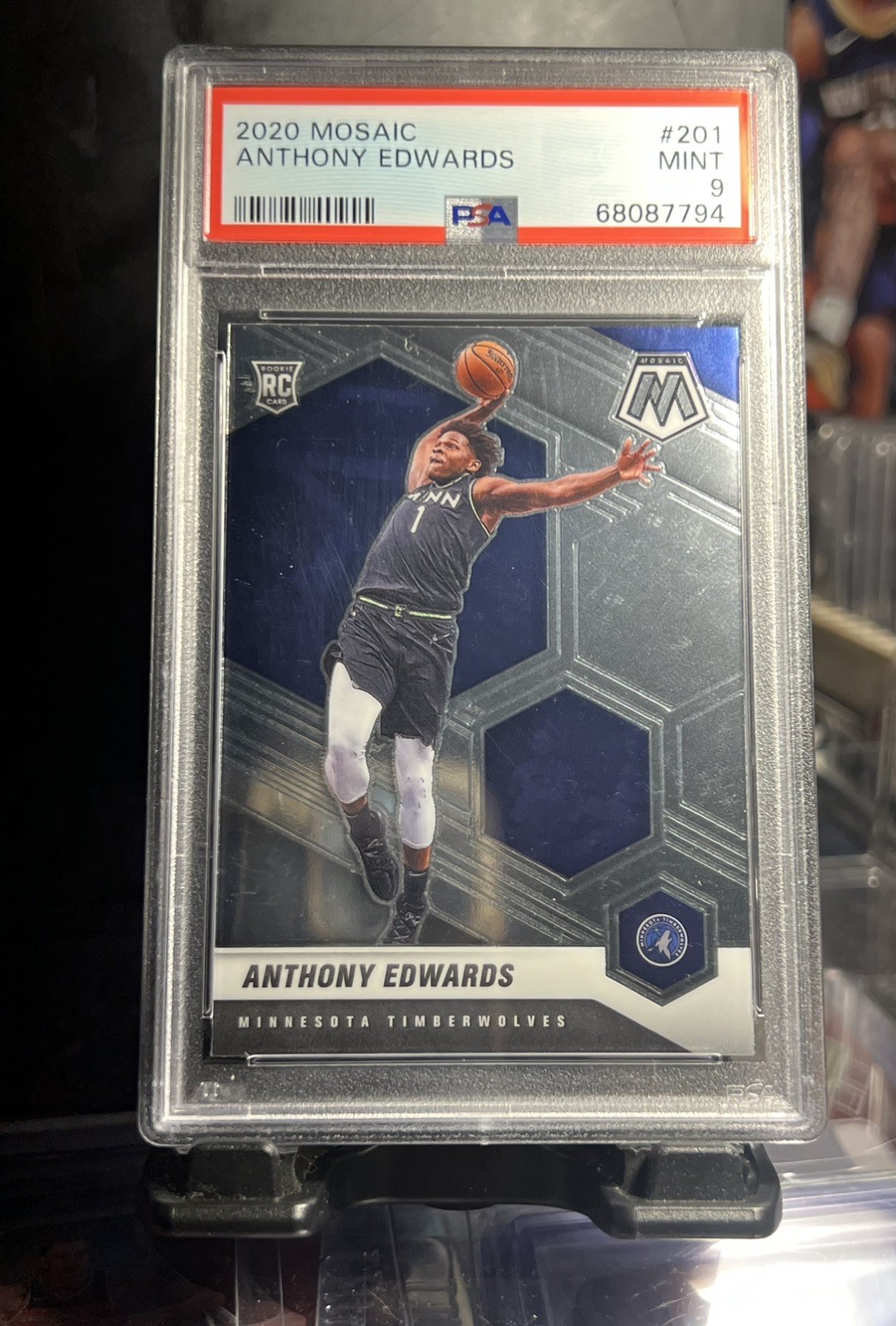 Anthony Edwards 2020 Panini Mosaic #201 Rookie PSA 9 INVESTMENT😍