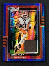 2025 Donruss Optic #DTBH-JJY Jerry Jeudy Donruss Threads Blue Hyper