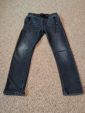 NWOT NEW CAT  JACK BOYS SIZE 8 DISTRESSED LEG ELASTIC DRAWSTRING JEANS