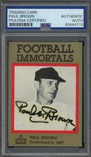 1985 Football Immortals PAUL BROWN signed card | Browns - autograph PSA/DNA HOF