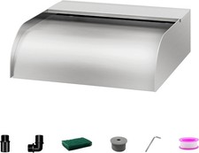 LONGRUNNEW Pond Waterfall Blade Kit, 30cm Stainless Steel, 31cm spillway